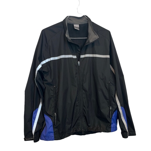 Vintage Nike Men’s Size L‎ Black & Blue Windbreaker Jacket RN56323 Clima Fit EUC - Picture 1 of 8